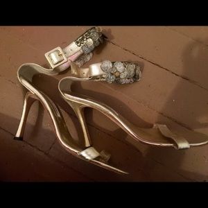 Manolo Blahnik Coin heels* pumps * sandals 39.5